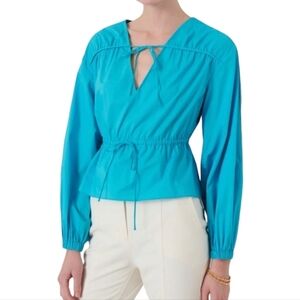 Derek Lam 10 Crosby Peacock Blue Long-Sleeve Blouse Top - Size 20